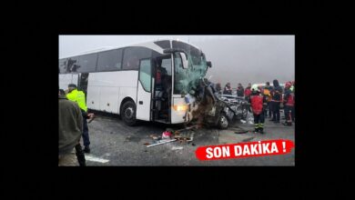 Yolcu otobüsü zincirleme kazaya karıştı!
