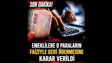 Emeklilere o paralar faiziyle geri ödenecek
